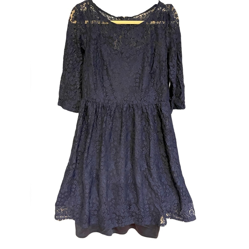 🔥Deep navy blue lace dress size 14 by AB Studio. Excellent condition!
